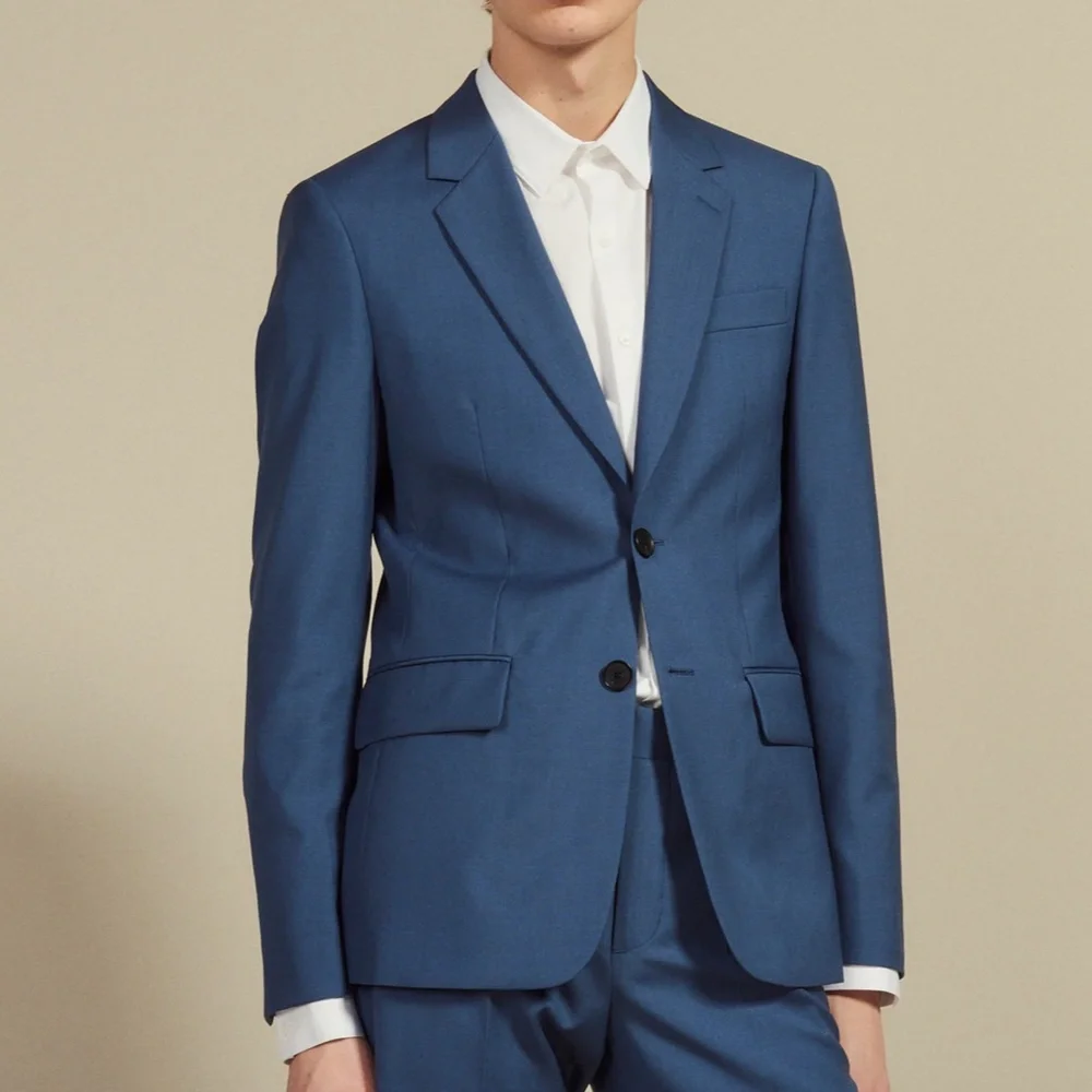 NWT $670 Sandro Formal Slim Fit Suit Jacket in Grey Blue - Size 52!